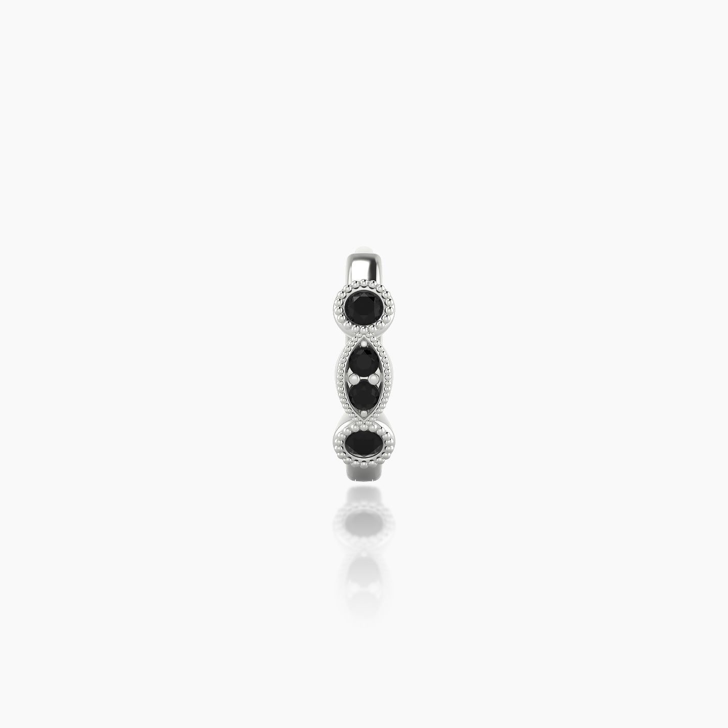 Camilla | 18k White Gold 6.5 mm Black Diamond Hoop Piercing