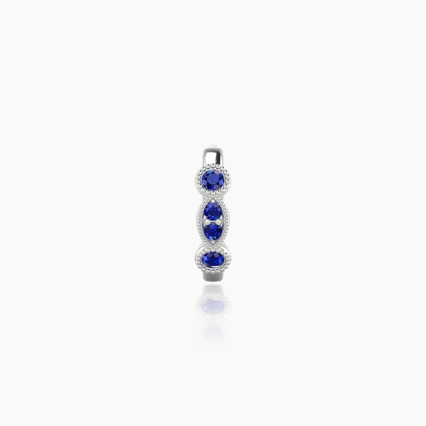 Camilla | 18k White Gold 6.5 mm Sapphire Hoop Piercing