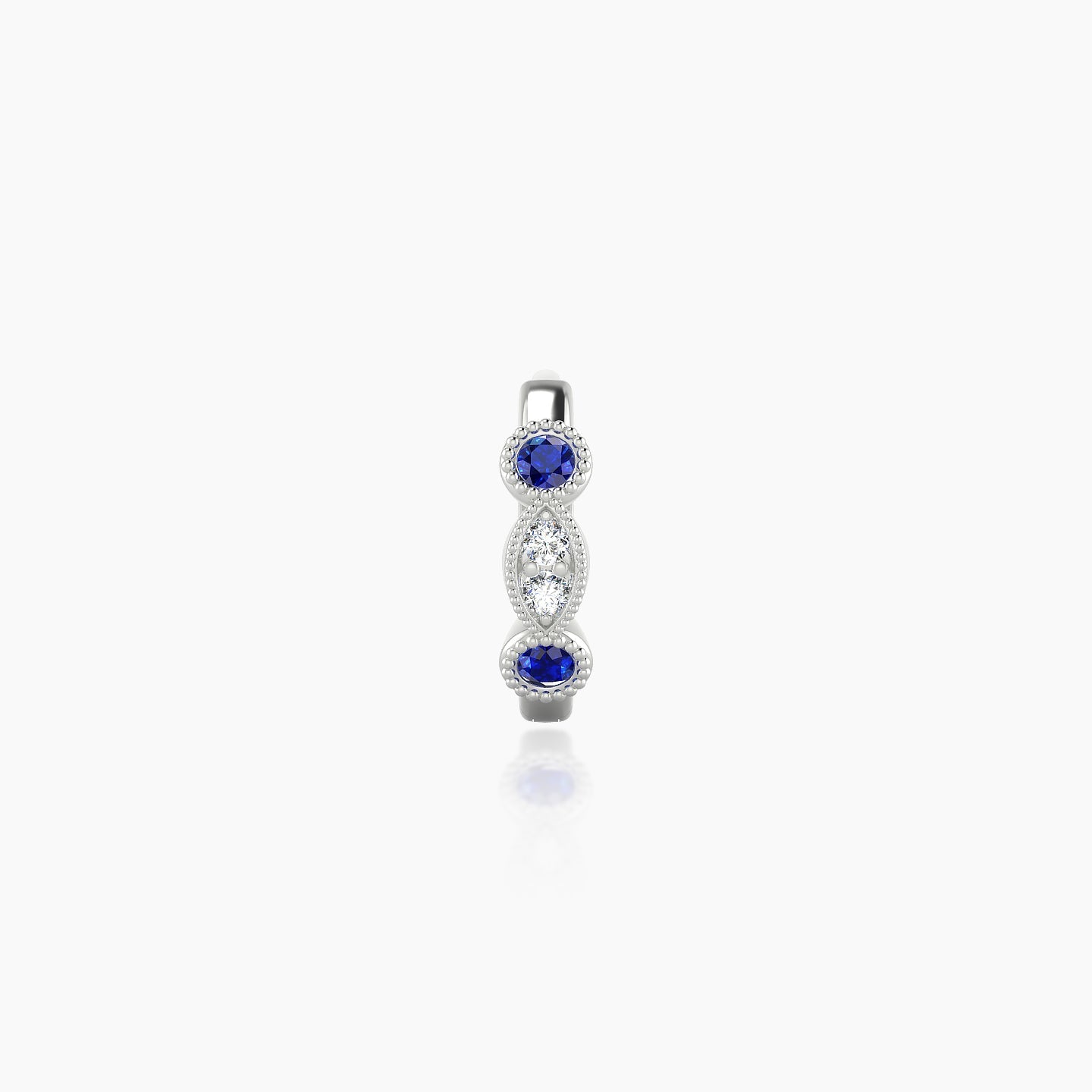 Camilla | 18k White Gold 6.5 mm Sapphire & Diamond Hoop Piercing