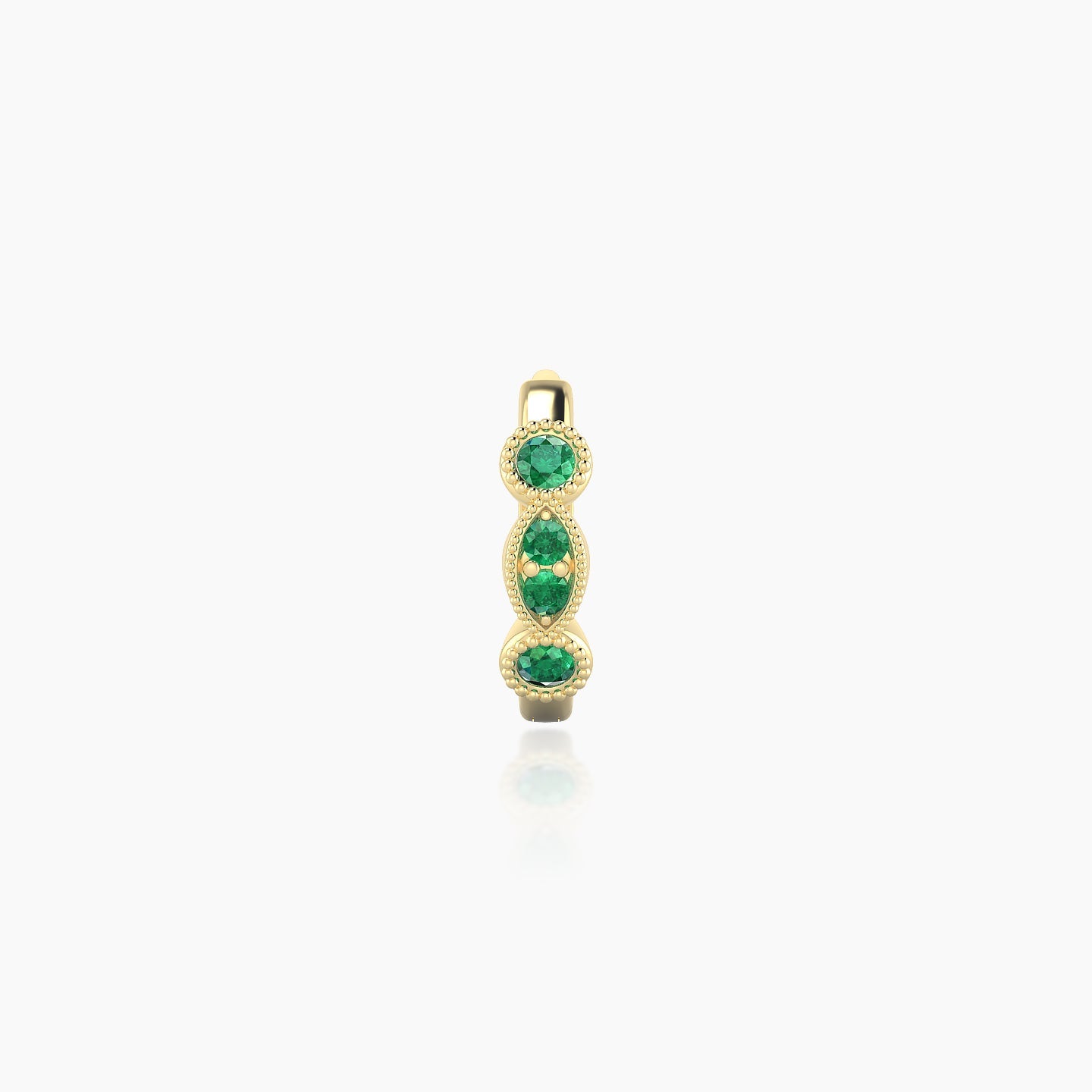 Camilla | 18k Yellow Gold 6.5 mm Emerald Hoop Piercing