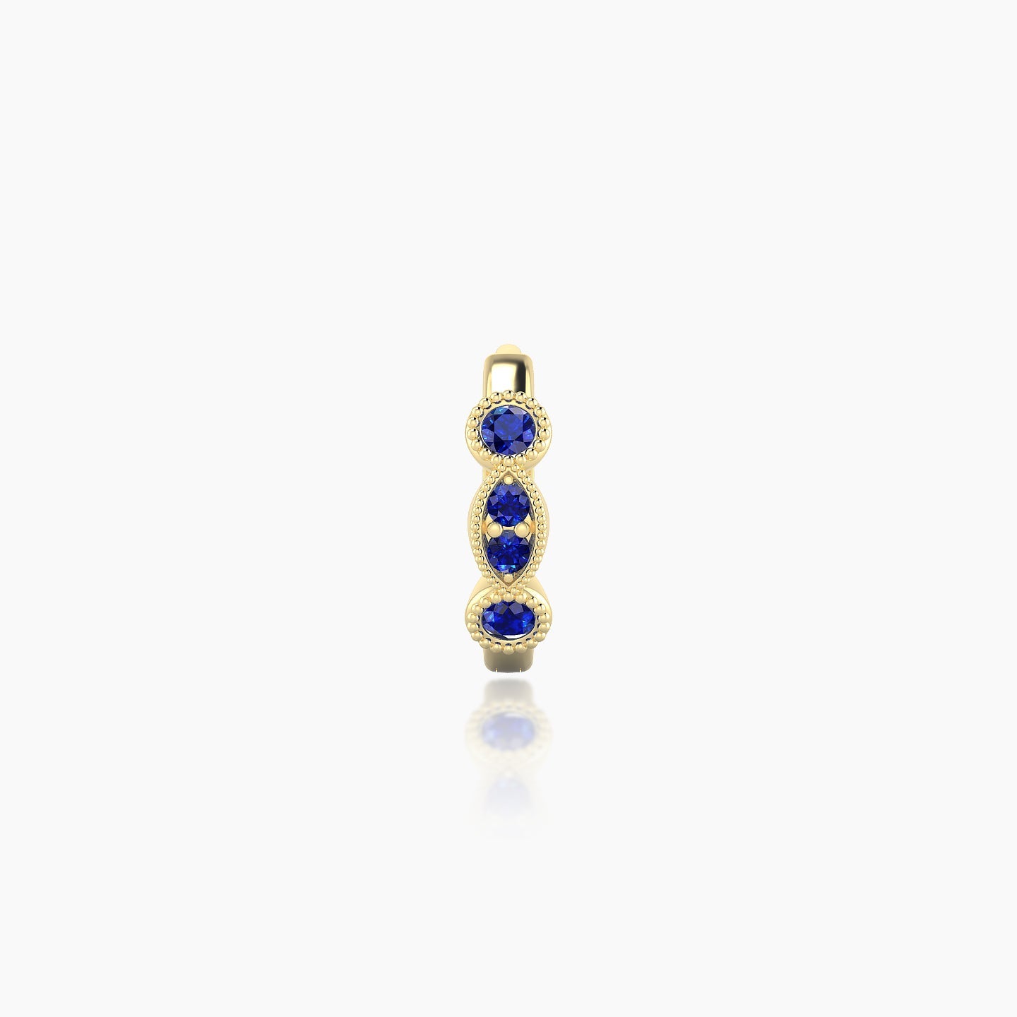 Camilla | 18k Yellow Gold 6.5 mm Sapphire Hoop Piercing