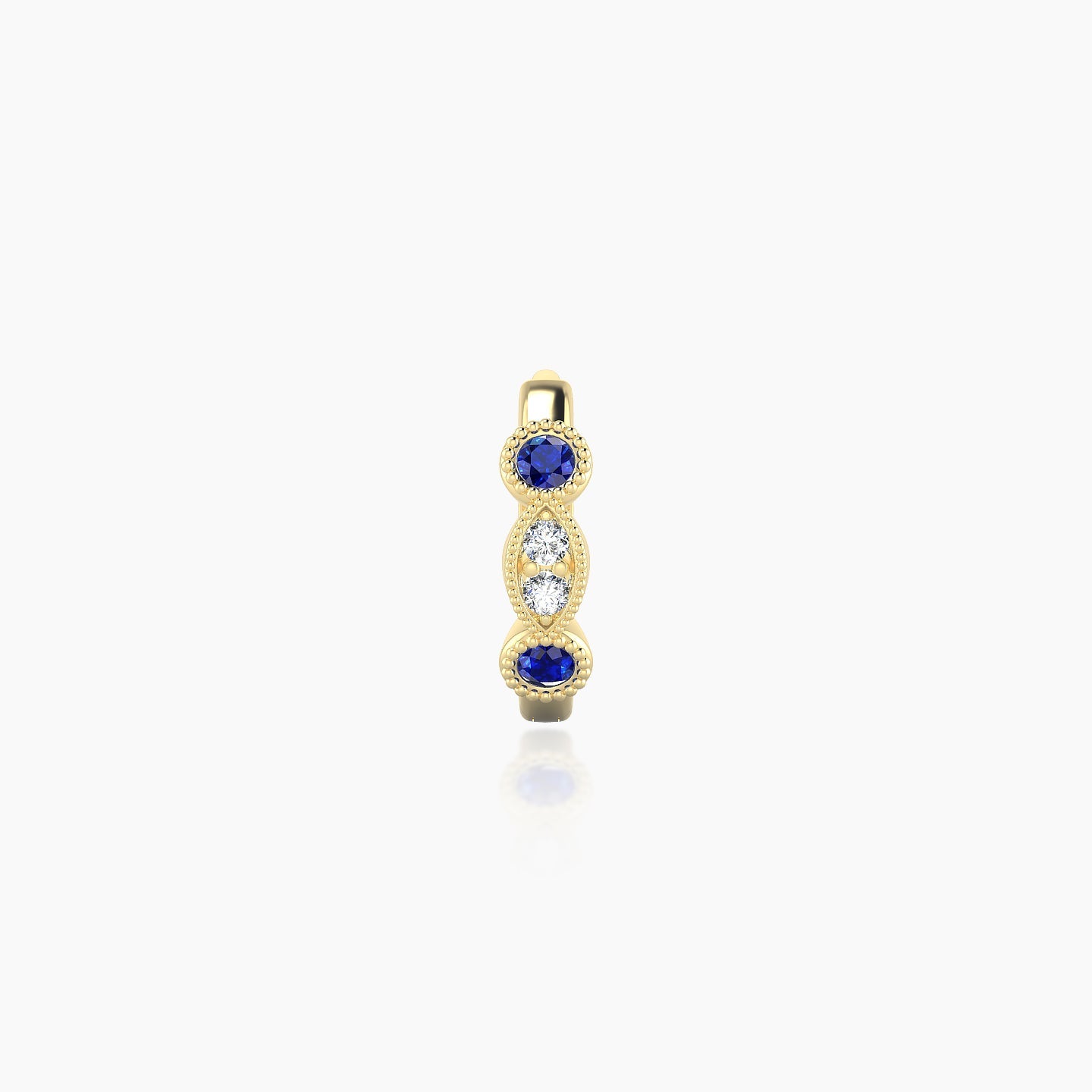 Camilla | 18k Yellow Gold 6.5 mm Sapphire & Diamond Hoop Piercing