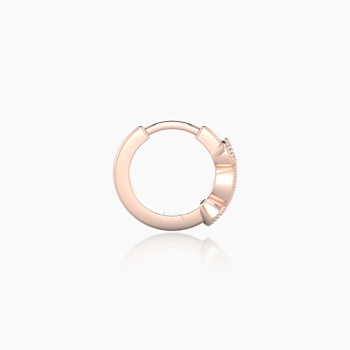 Camilla | 18k Rose Gold 6.5 mm Black Diamond Hoop Piercing