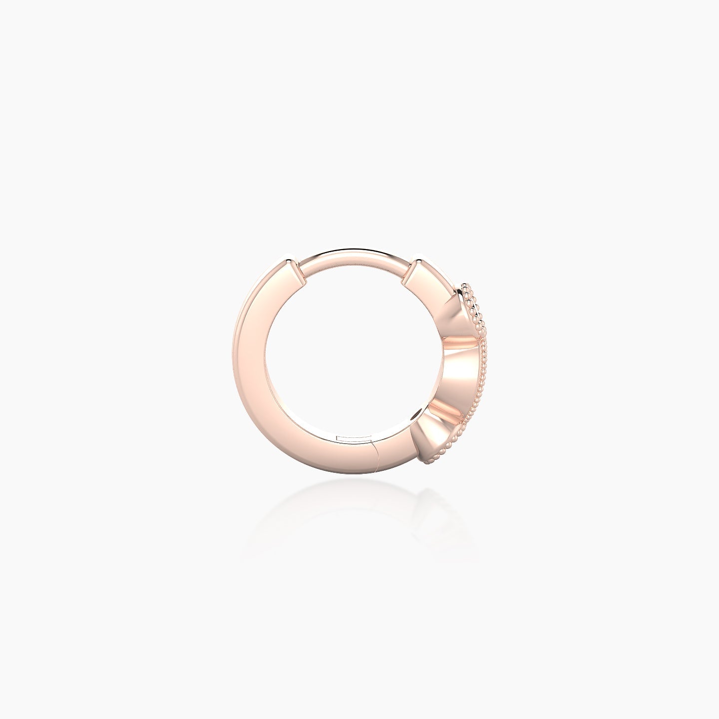 Camilla | 18k Rose Gold 6.5 mm Black Diamond & Diamond Hoop Piercing