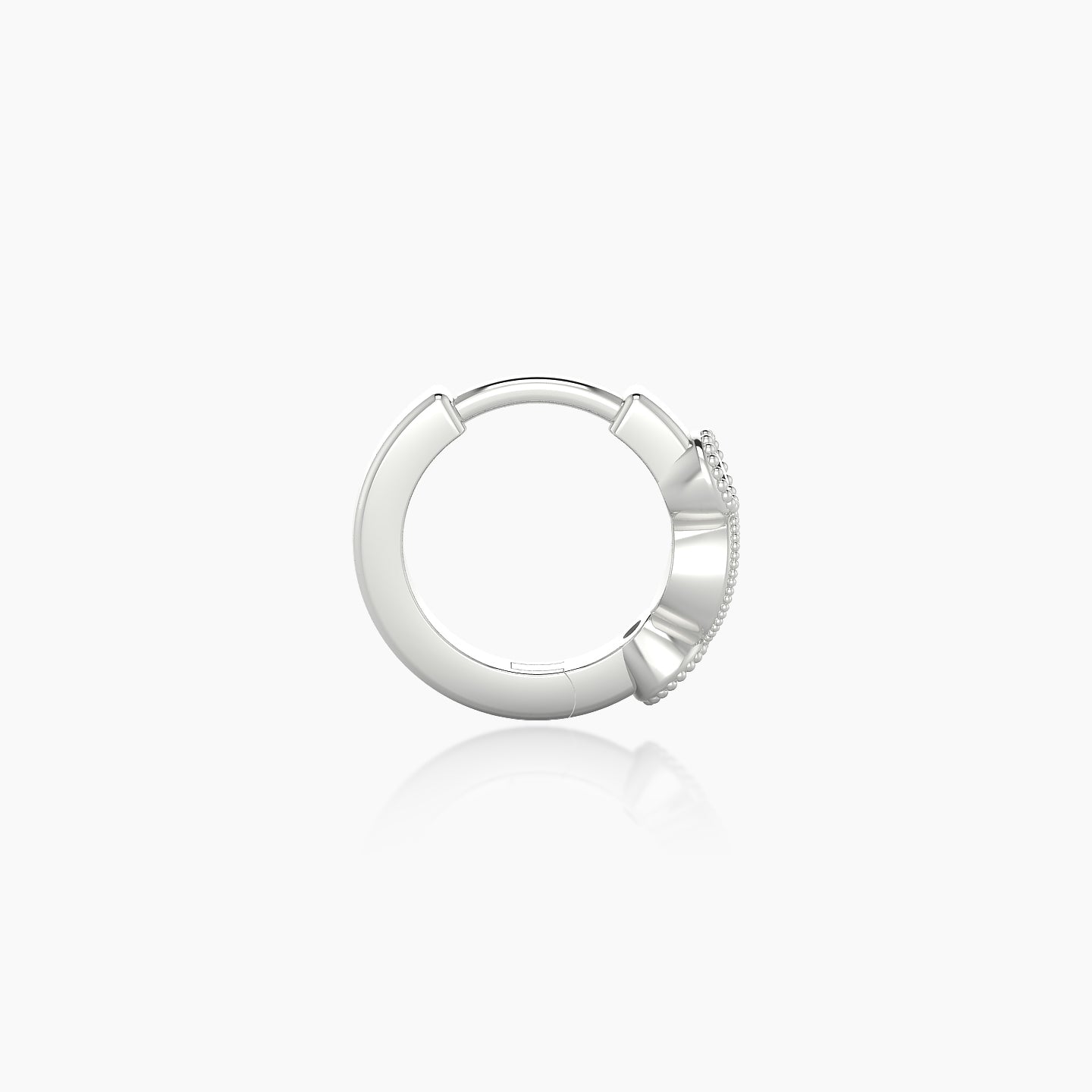 Camilla | 18k White Gold 6.5 mm Black Diamond Hoop Piercing