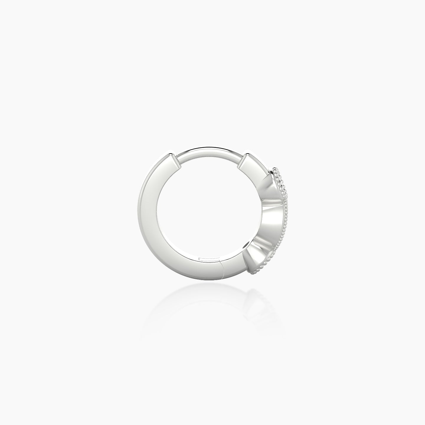 Camilla | 18k White Gold 6.5 mm Black Diamond & Diamond Hoop Piercing