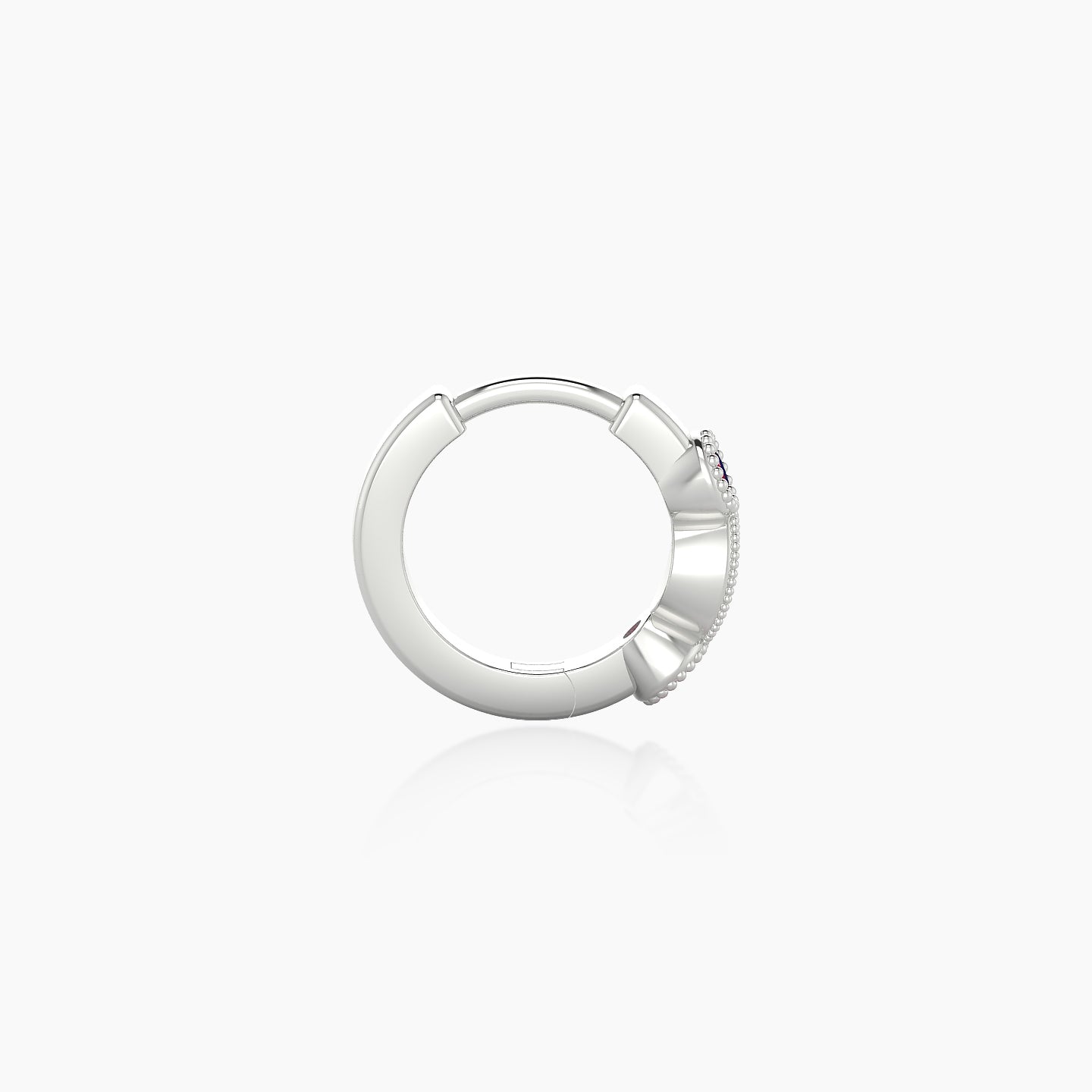 Camilla | 18k White Gold 6.5 mm Ruby & Diamond Hoop Piercing