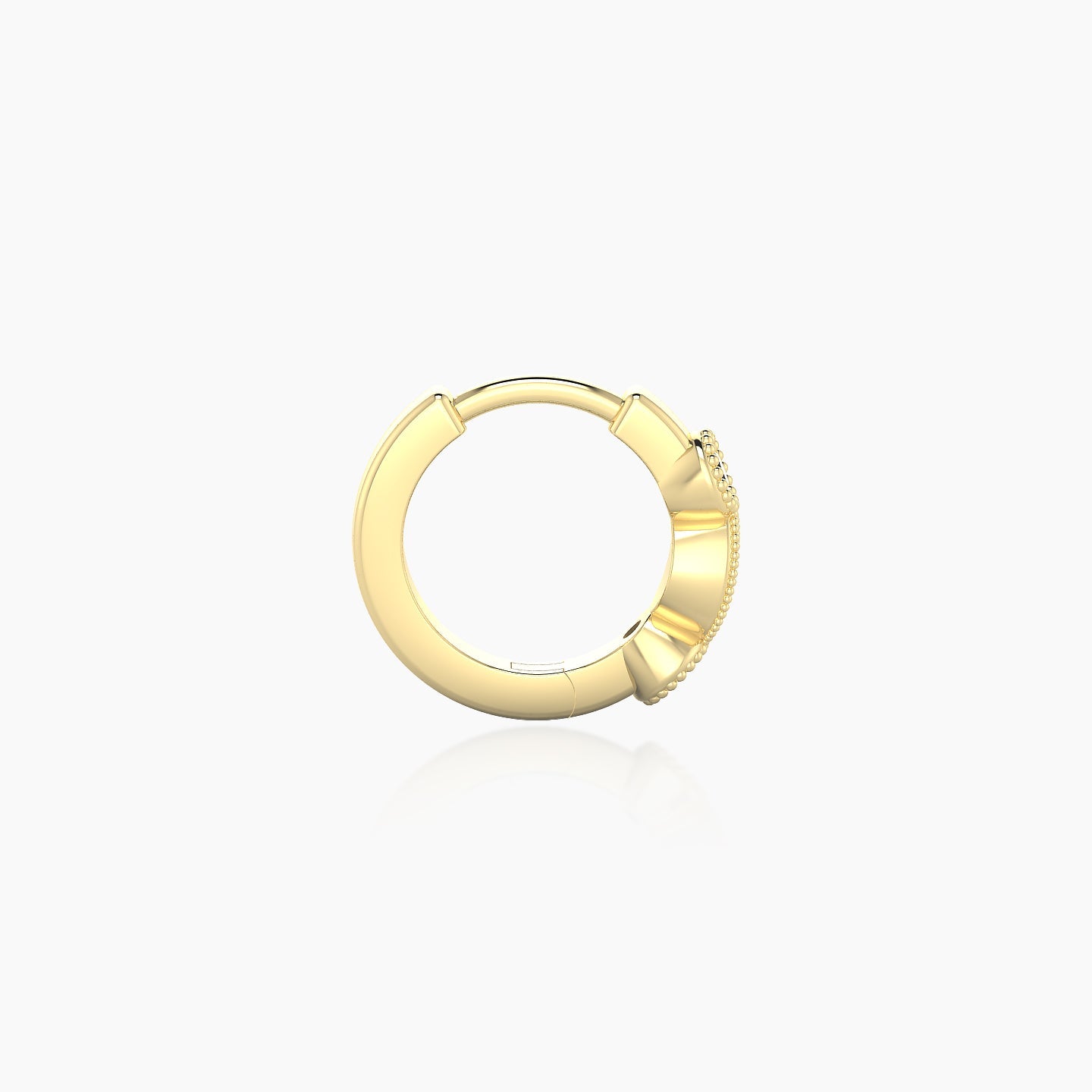 Camilla | 18k Yellow Gold 6.5 mm Black Diamond & Diamond Hoop Piercing