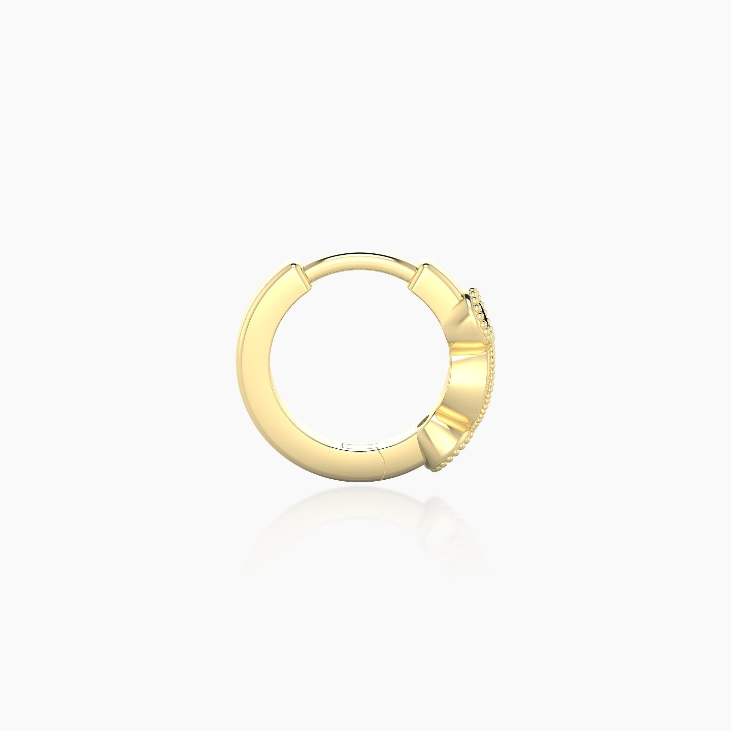 Camilla | 18k Yellow Gold 6.5 mm Emerald & Diamond Hoop Piercing