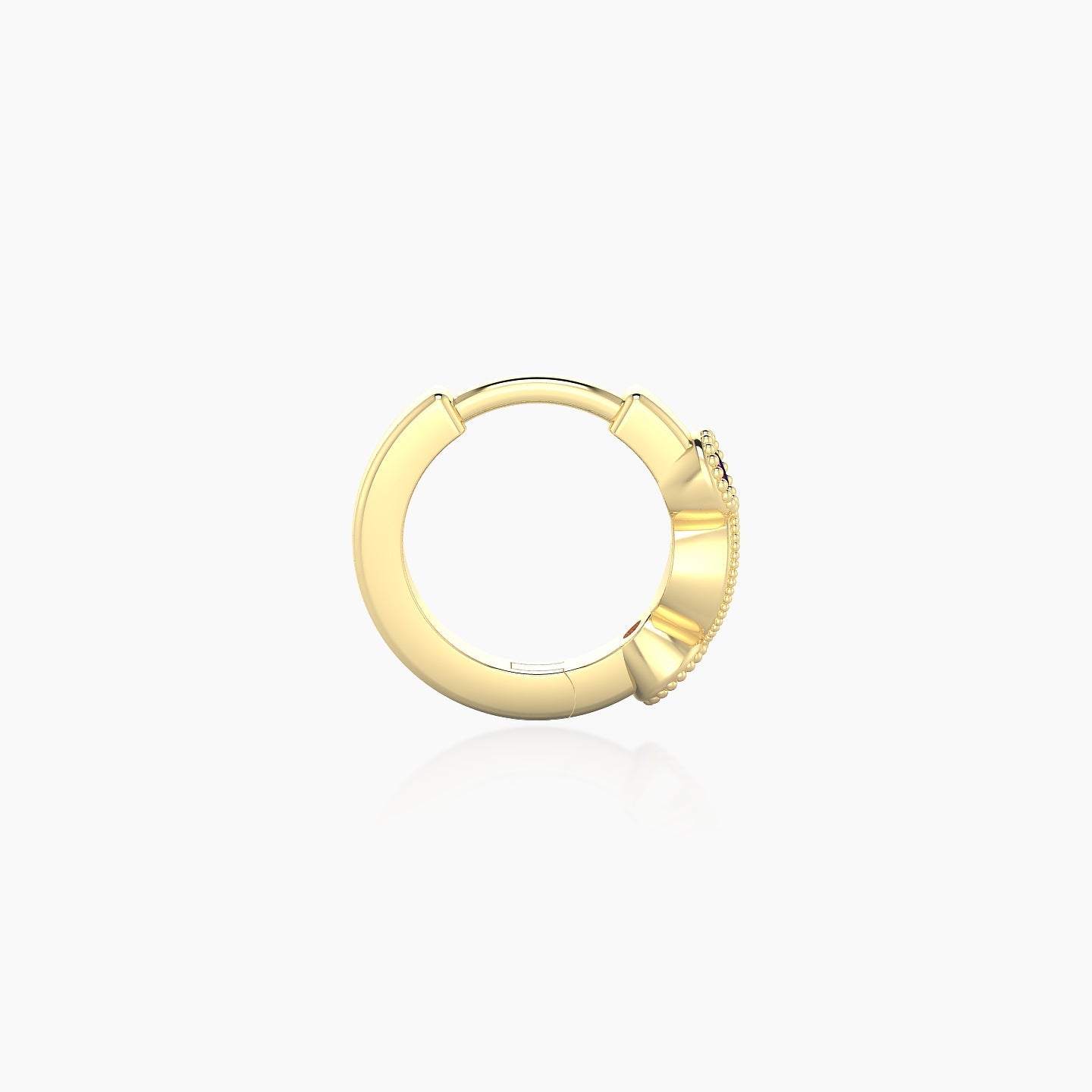 Camilla | 18k Yellow Gold 6.5 mm Ruby & Diamond Hoop Piercing