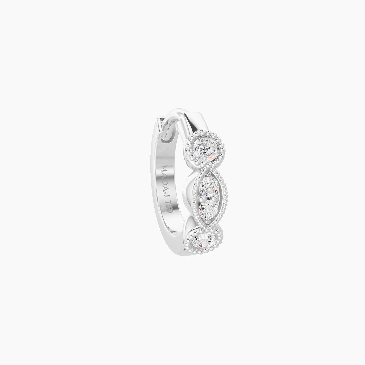 Camilla | 18k White Gold 6.5 mm Diamond Nose Ring Piercing