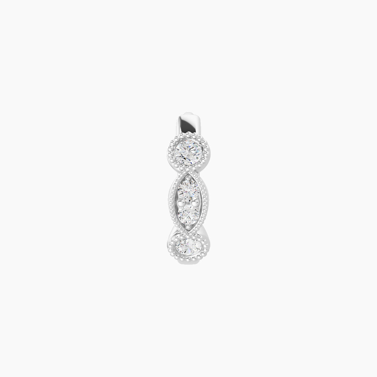 Camilla | 18k White Gold 6.5 mm Diamond Nose Ring Piercing