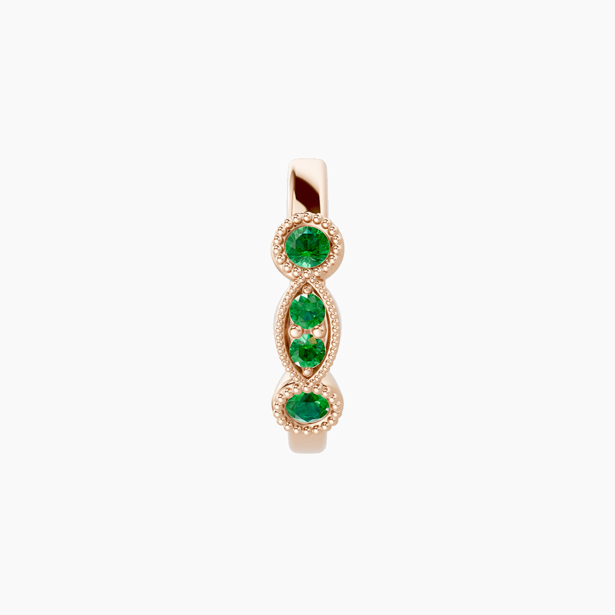 Camilla | 18k Rose Gold 8 mm Emerald Hoop Piercing