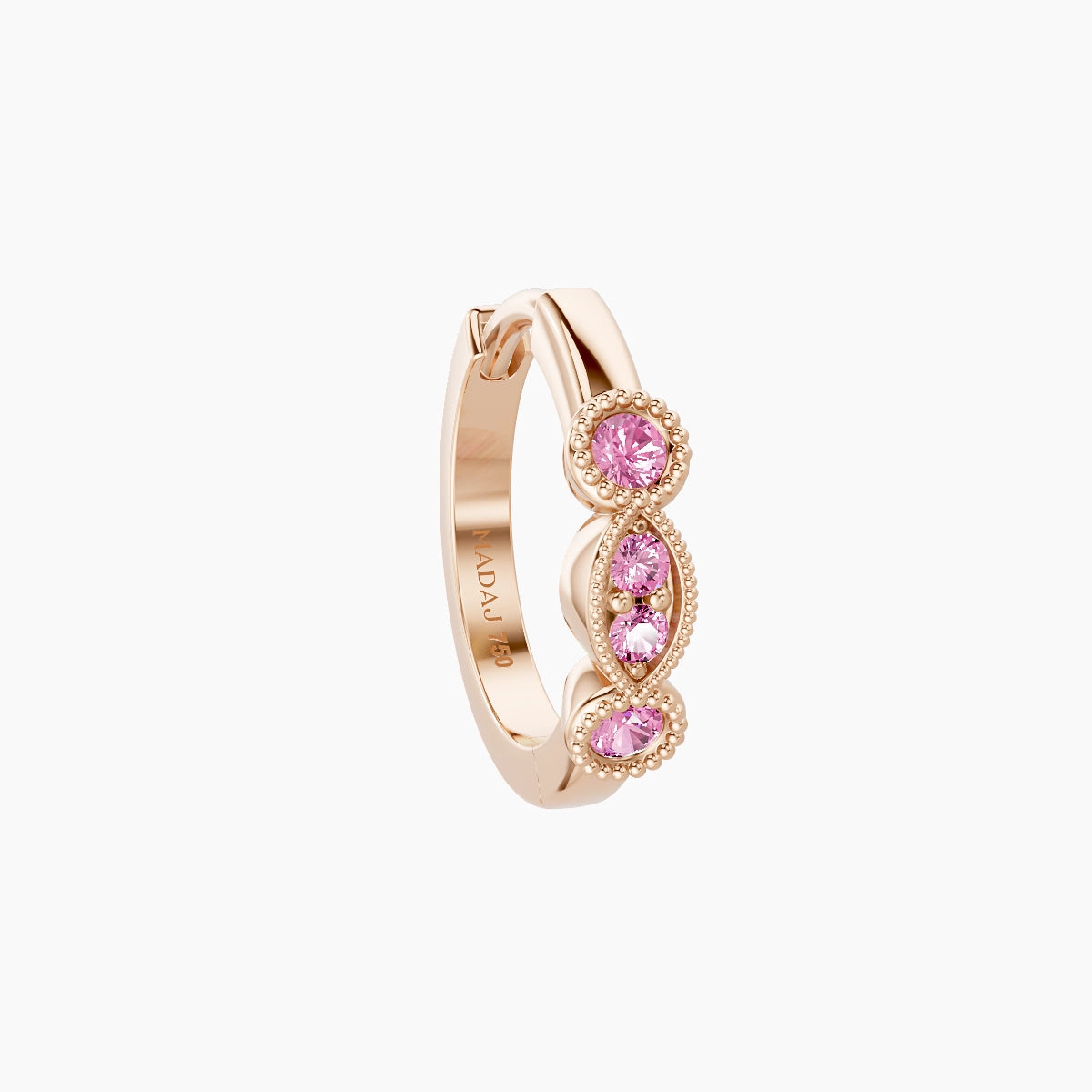 Camilla | 18k Rose Gold 8 mm Pink Sapphire Hoop Piercing