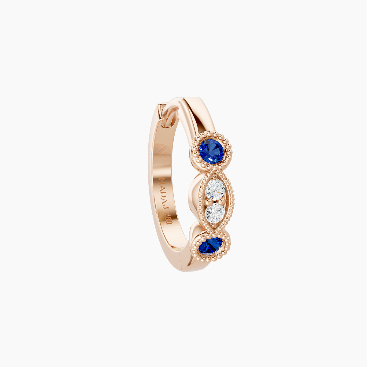 Camilla | 18k Rose Gold 8 mm Sapphire & Diamond Hoop Piercing