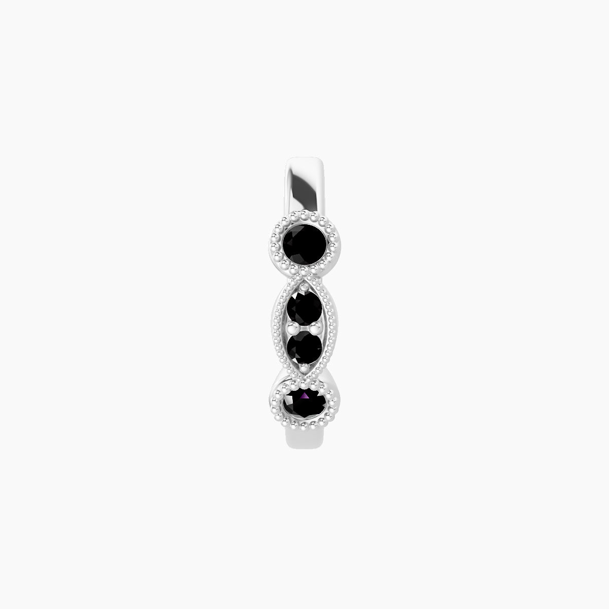Camilla | 18k White Gold 8 mm Black Diamond Hoop Piercing