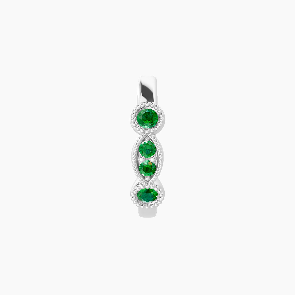 Camilla | 18k White Gold 8 mm Emerald Hoop Piercing