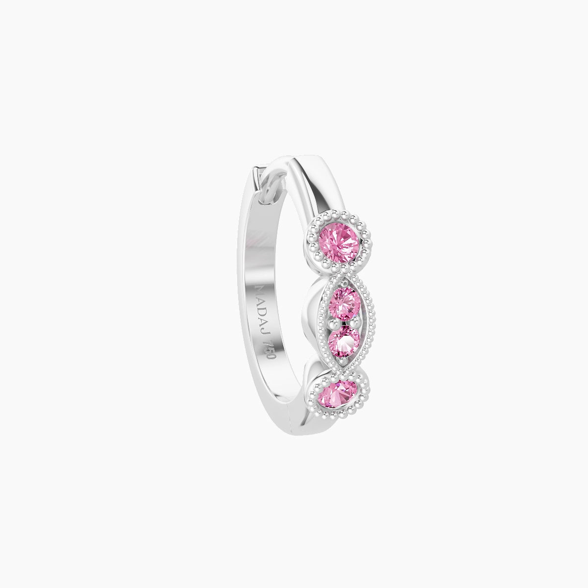 Camilla | 18k White Gold 8 mm Pink Sapphire Hoop Piercing