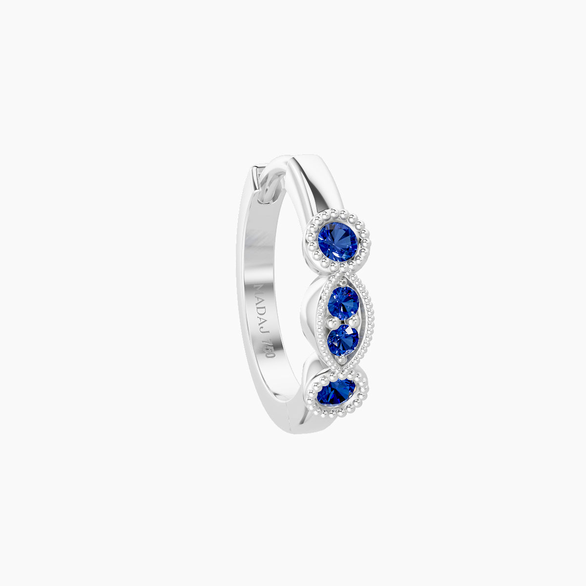 Camilla | 18k White Gold 8 mm Sapphire Hoop Piercing