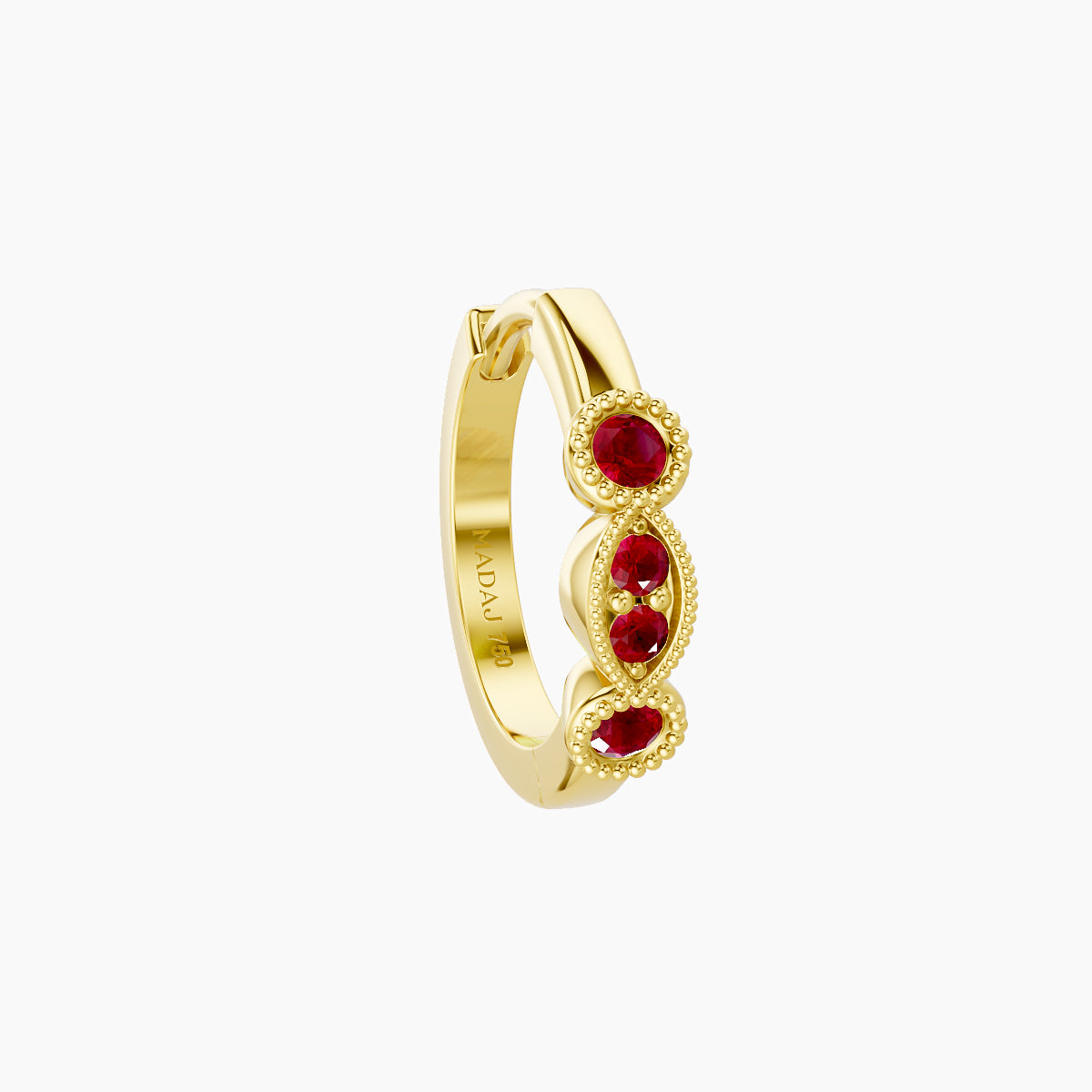 Camilla | 18k Yellow Gold 8 mm Ruby Hoop Piercing