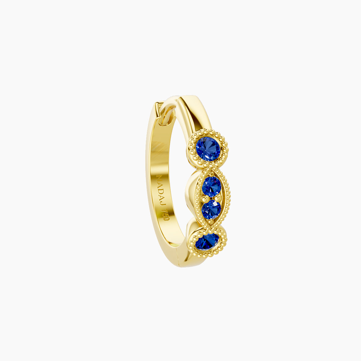 Camilla | 18k Yellow Gold 8 mm Sapphire Hoop Piercing