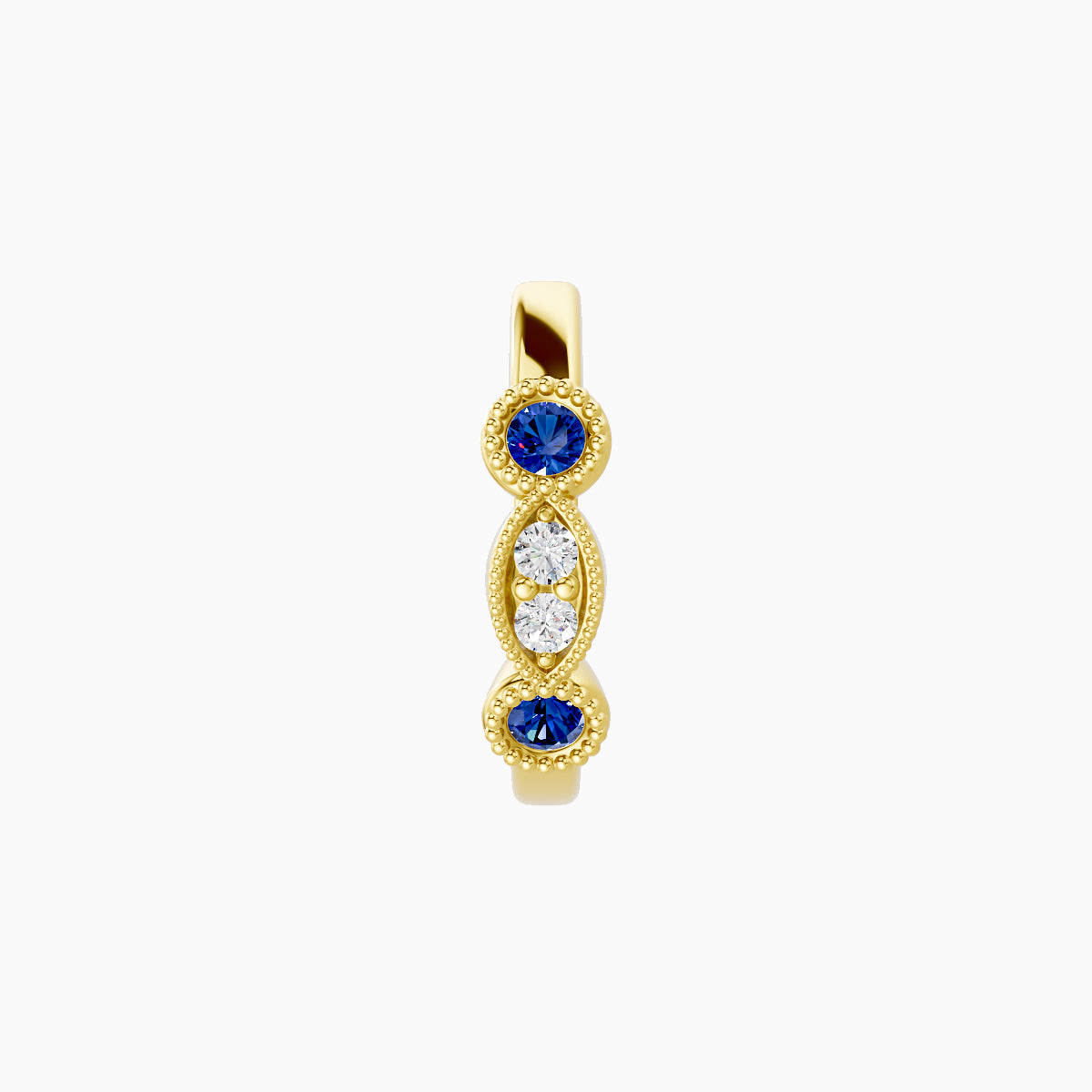 Camilla | 18k Yellow Gold 8 mm Sapphire & Diamond Hoop Piercing