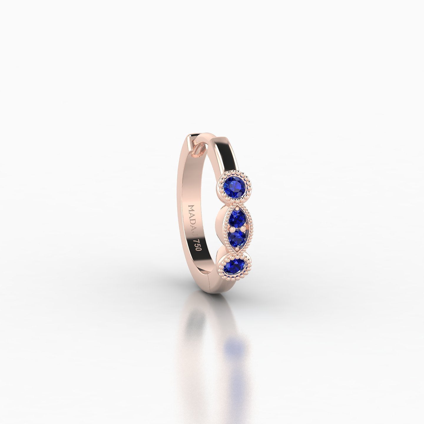 Camilla | 18k Rose Gold 8 mm Sapphire Hoop Piercing