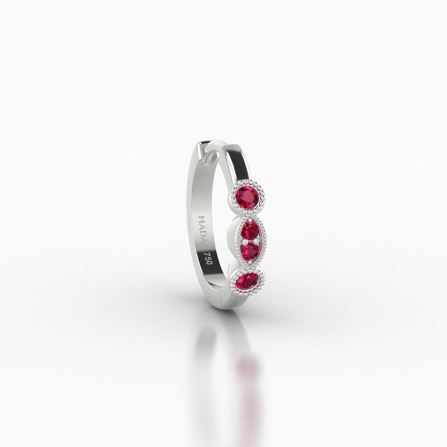 Camilla | 18k White Gold 8 mm Ruby Hoop Piercing