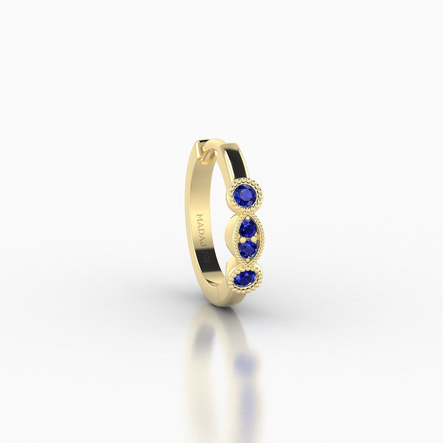 Camilla | 18k Yellow Gold 8 mm Sapphire Hoop Piercing