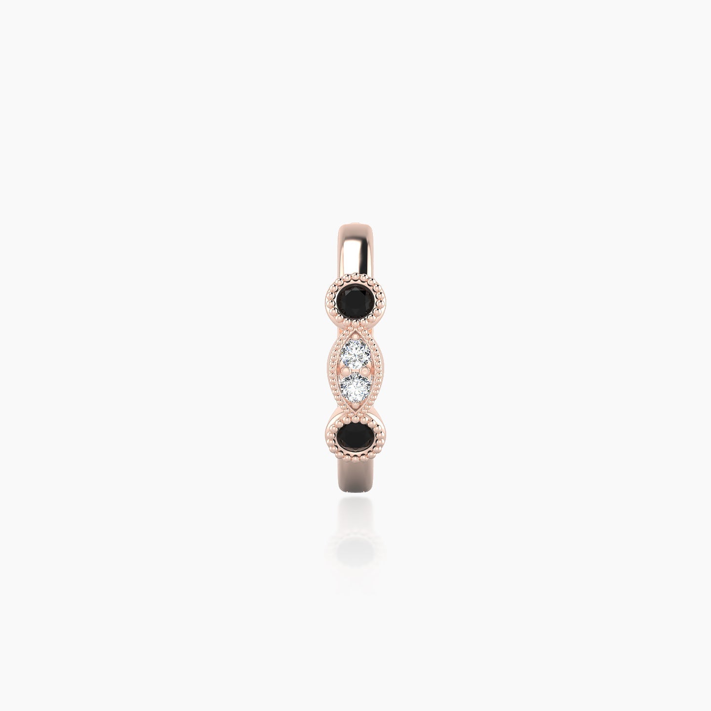 Camilla | 18k Rose Gold 8 mm Black Diamond & Diamond Hoop Piercing