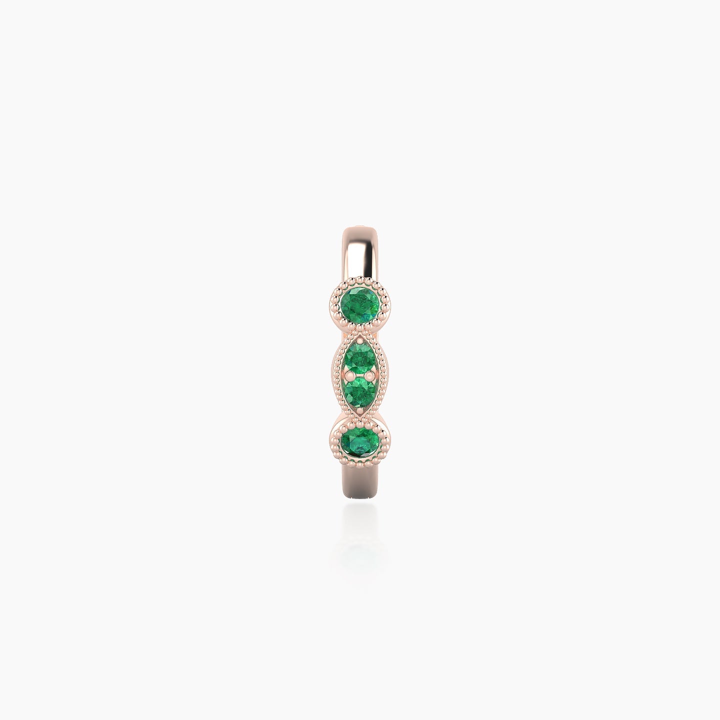 Camilla | 18k Rose Gold 8 mm Emerald Hoop Piercing