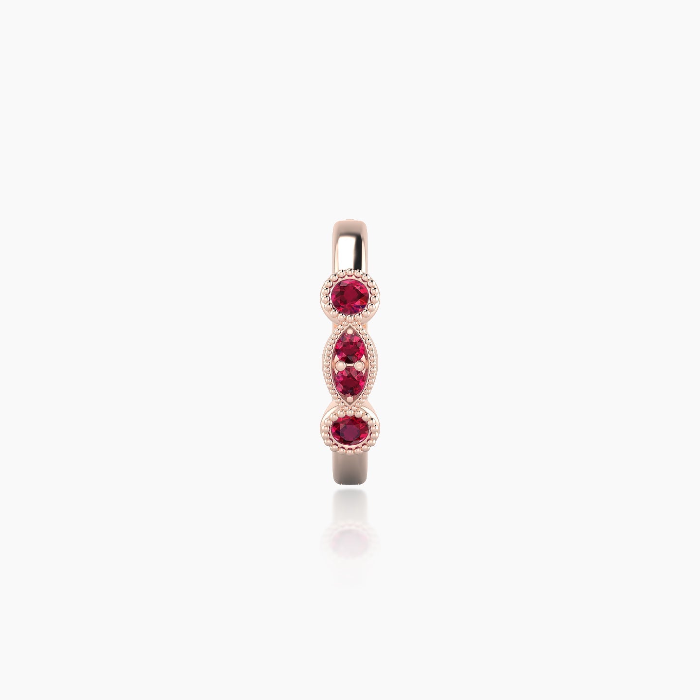 Camilla | 18k Rose Gold 8 mm Ruby Hoop Piercing