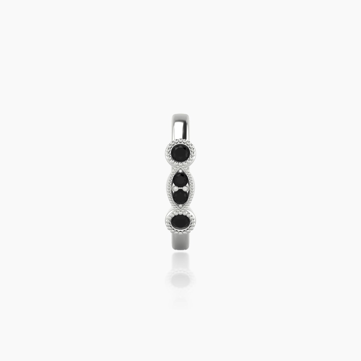 Camilla | 18k White Gold 8 mm Black Diamond Hoop Piercing