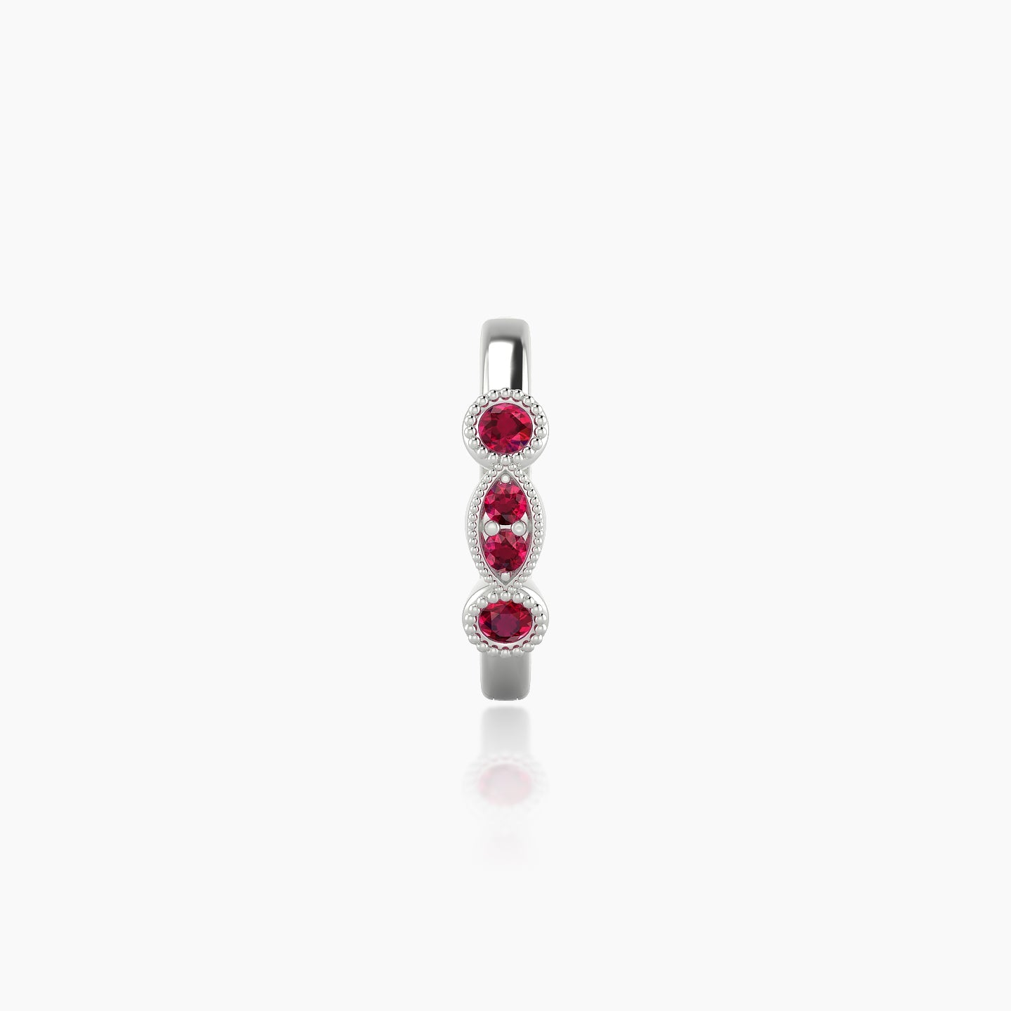 Camilla | 18k White Gold 8 mm Ruby Hoop Piercing