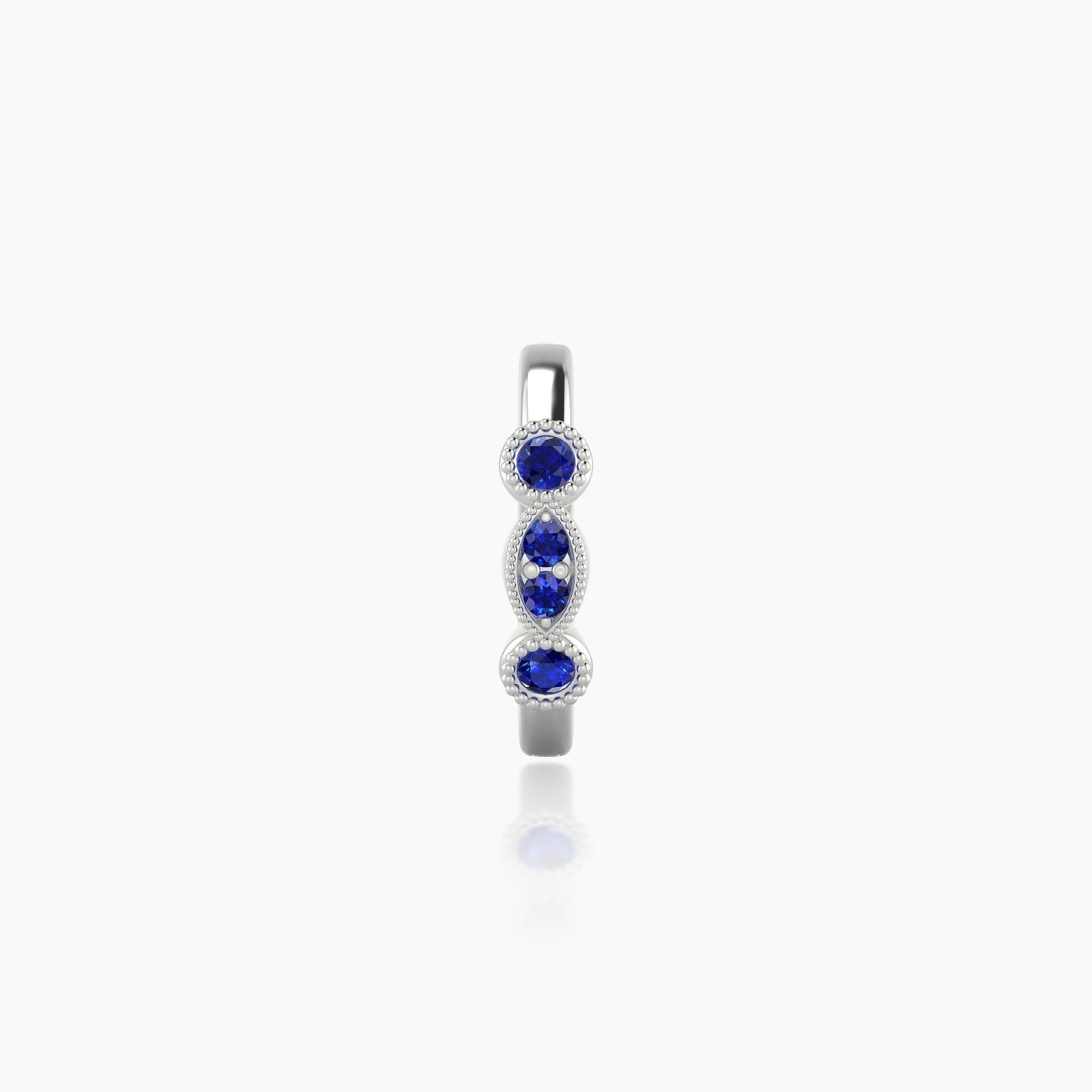 Camilla | 18k White Gold 8 mm Sapphire Hoop Piercing