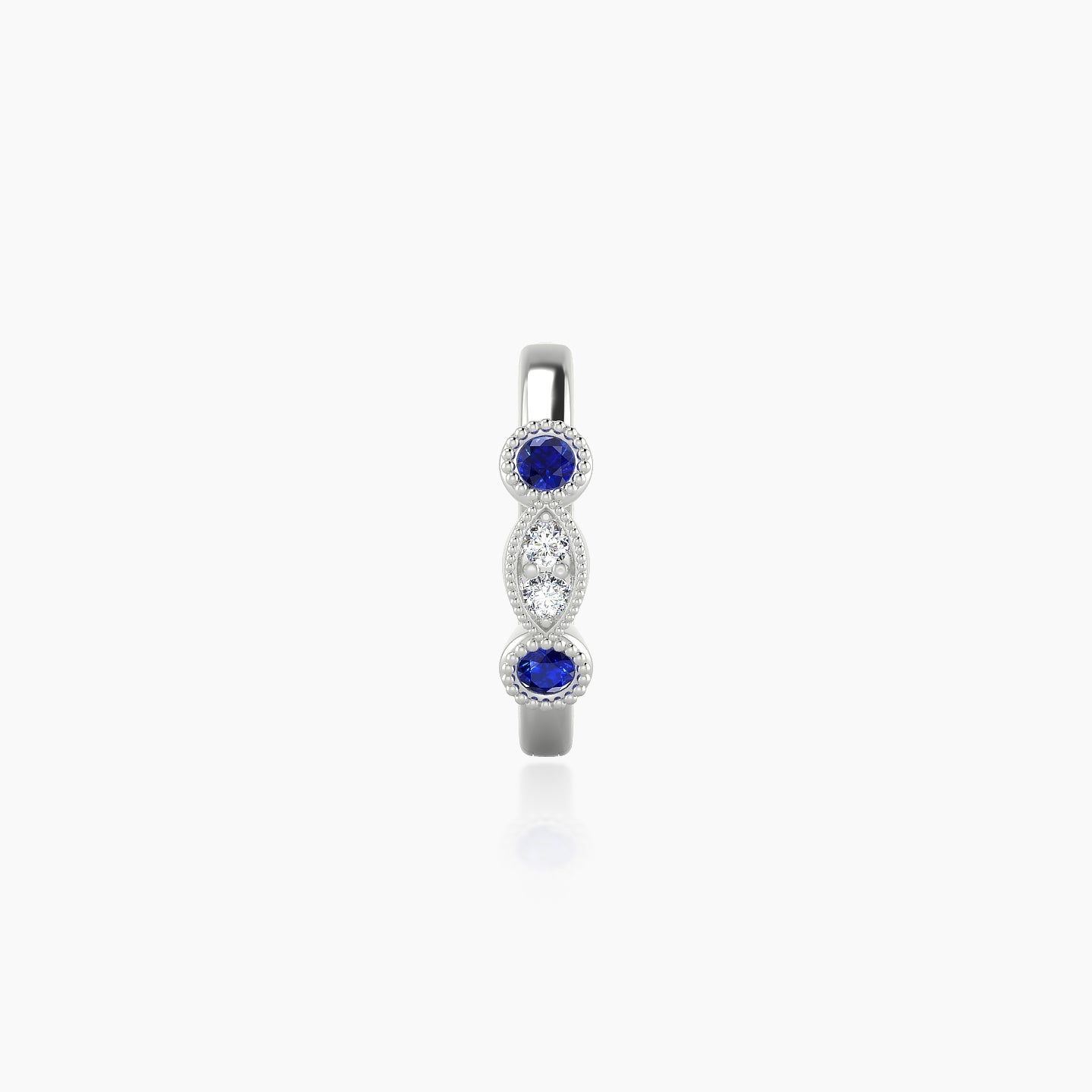 Camilla | 18k White Gold 8 mm Sapphire & Diamond Hoop Piercing