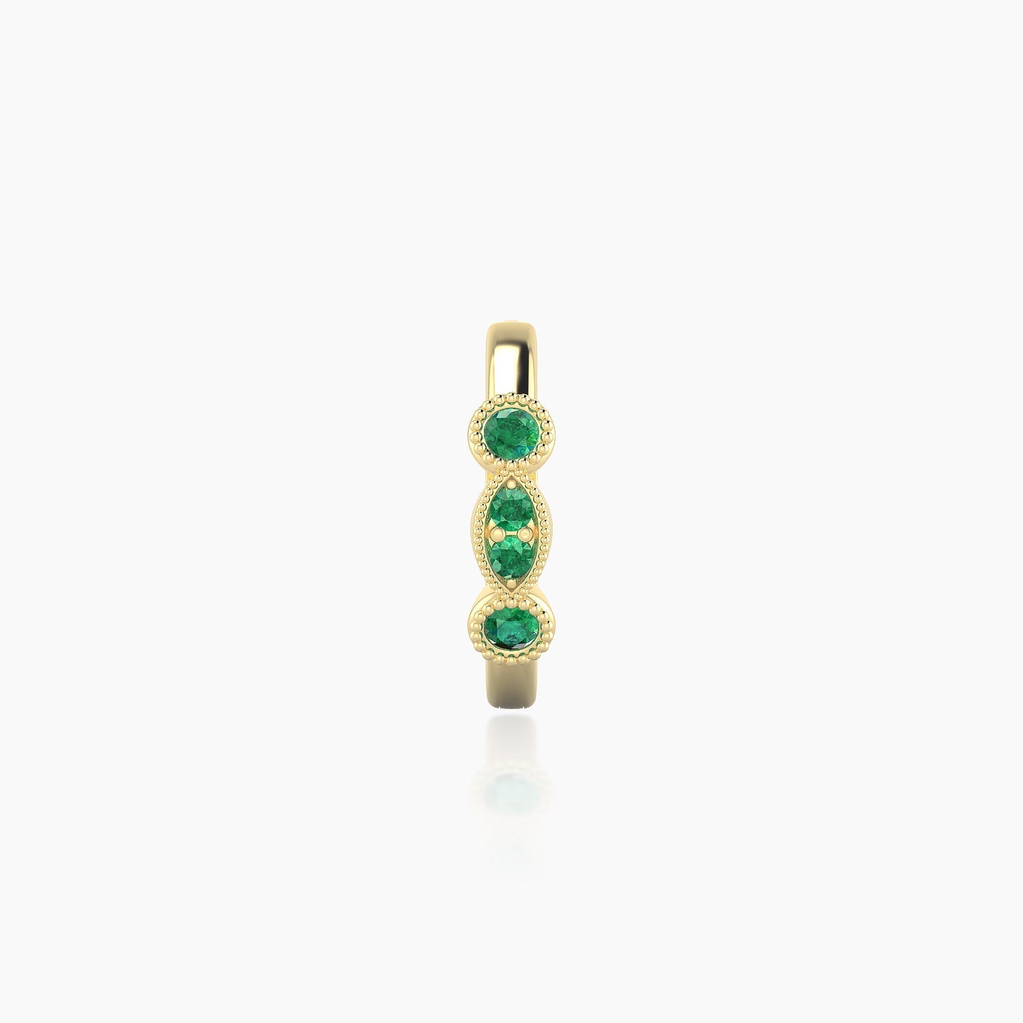 Camilla | 18k Yellow Gold 8 mm Emerald Hoop Piercing