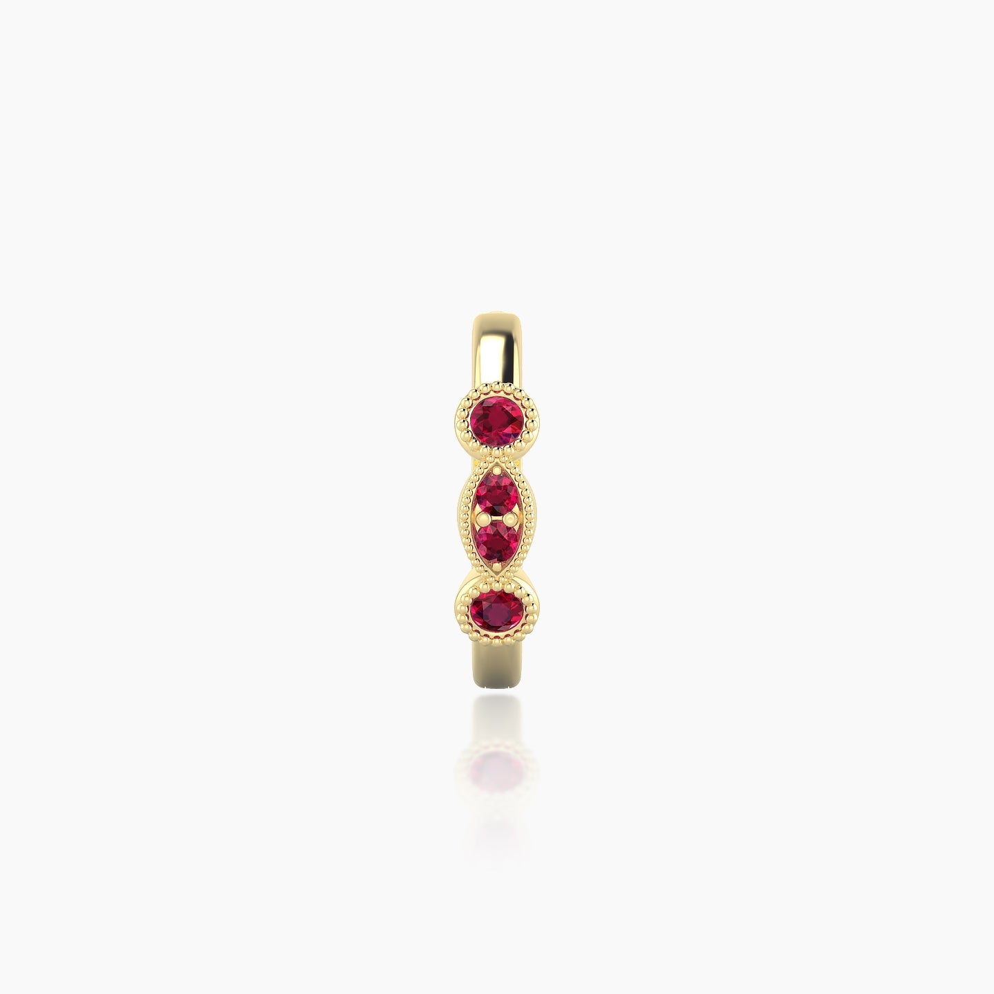 Camilla | 18k Yellow Gold 8 mm Ruby Hoop Piercing