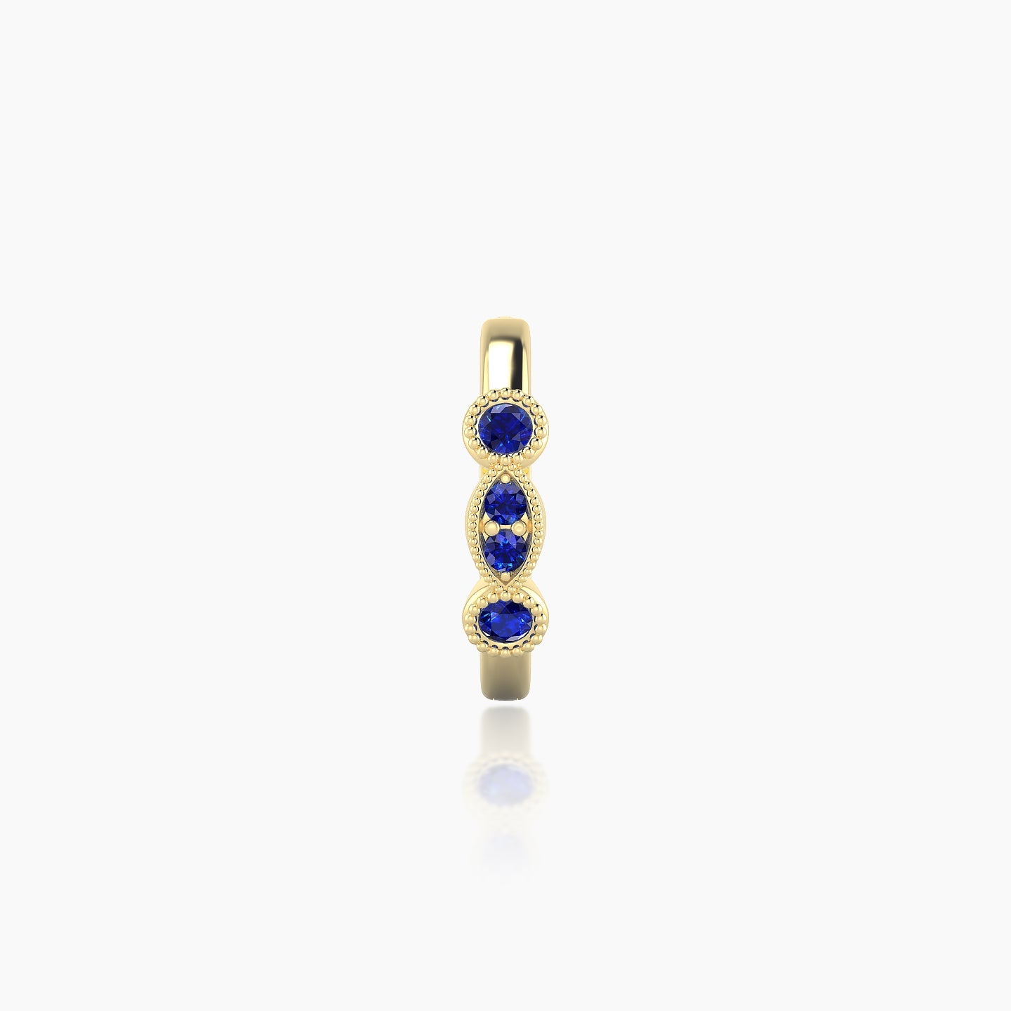 Camilla | 18k Yellow Gold 8 mm Sapphire Hoop Piercing