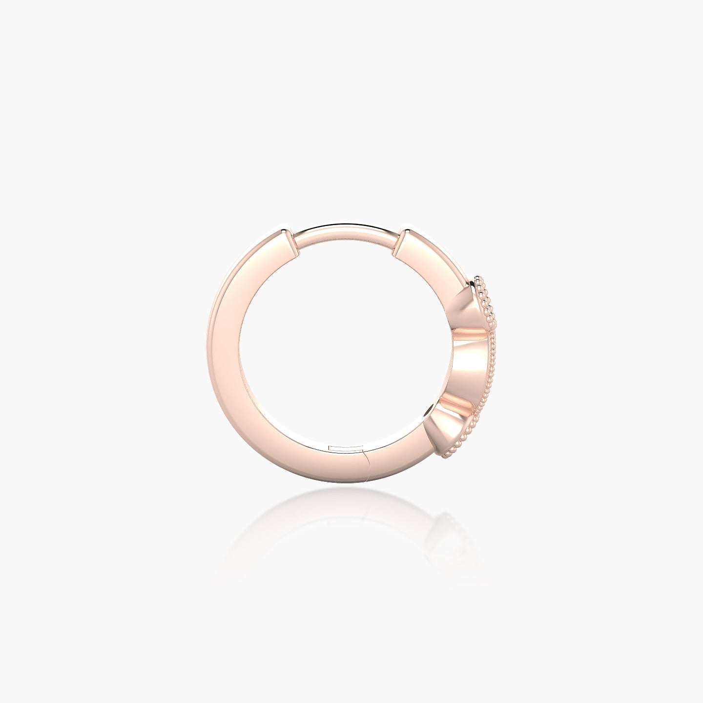 Camilla | 18k Rose Gold 8 mm Black Diamond Hoop Piercing