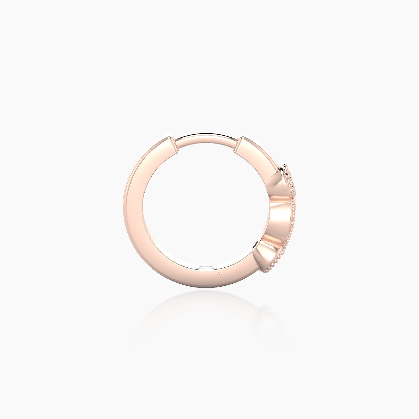 Camilla | 18k Rose Gold 8 mm Black Diamond & Diamond Hoop Piercing