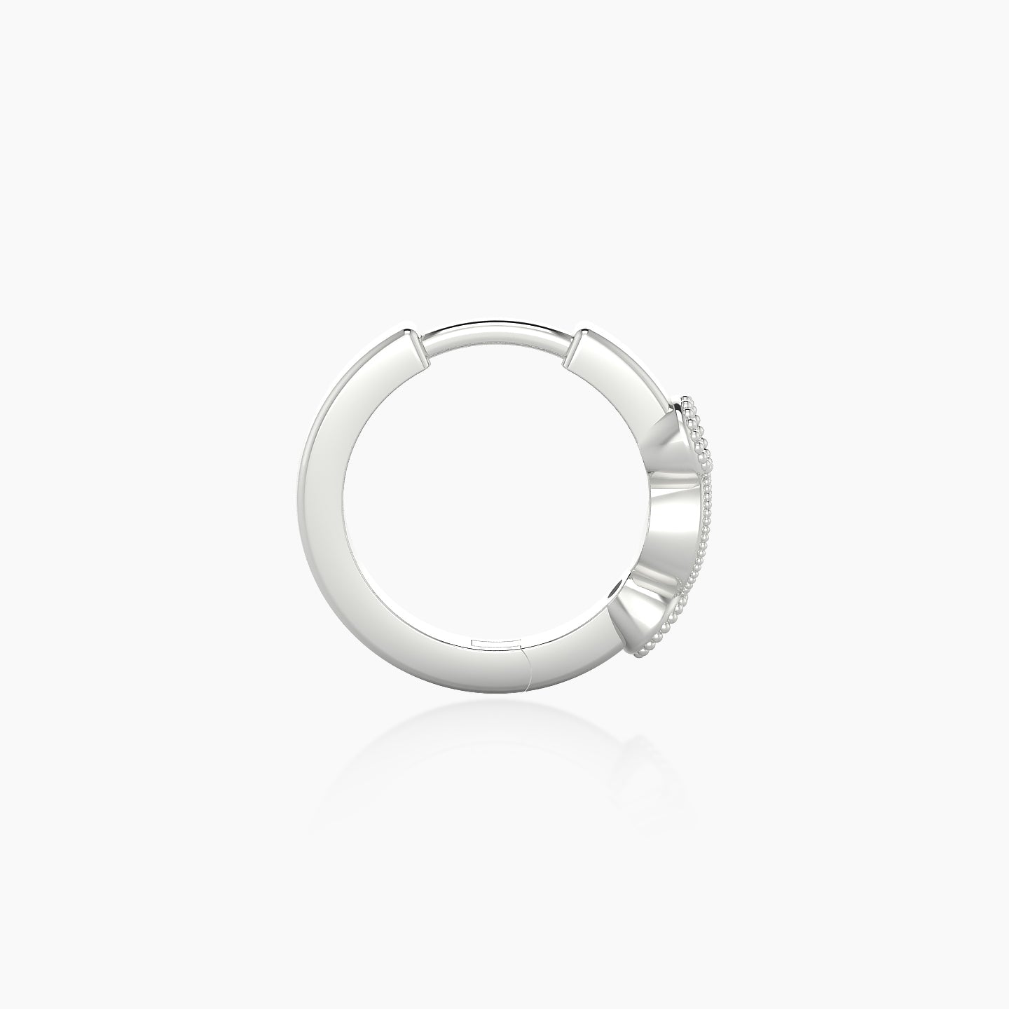 Camilla | 18k White Gold 8 mm Black Diamond & Diamond Hoop Piercing