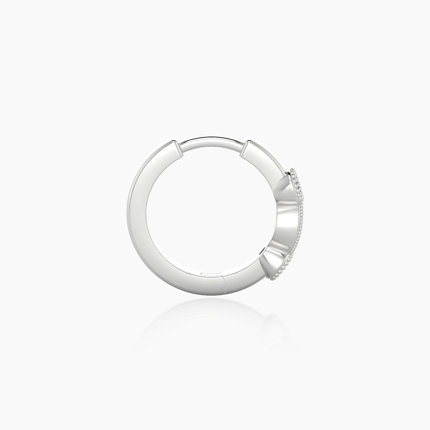 Camilla | 18k White Gold 8 mm Emerald Hoop Piercing