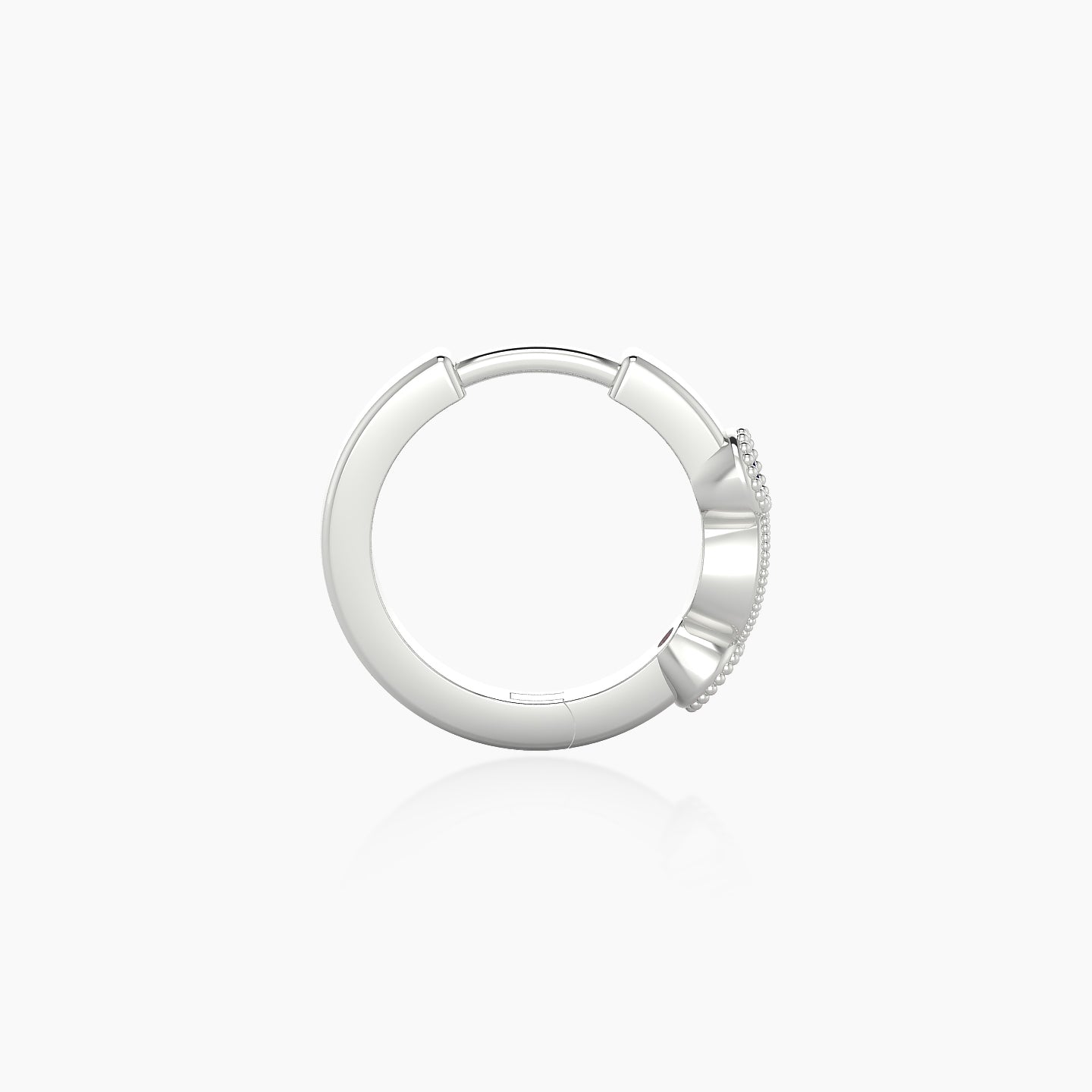 Camilla | 18k White Gold 8 mm Ruby & Diamond Hoop Piercing