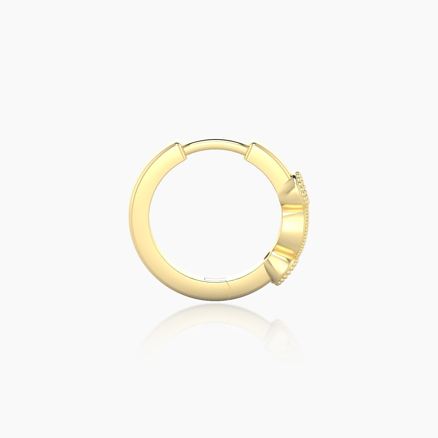 Camilla | 18k Yellow Gold 8 mm Black Diamond Hoop Piercing