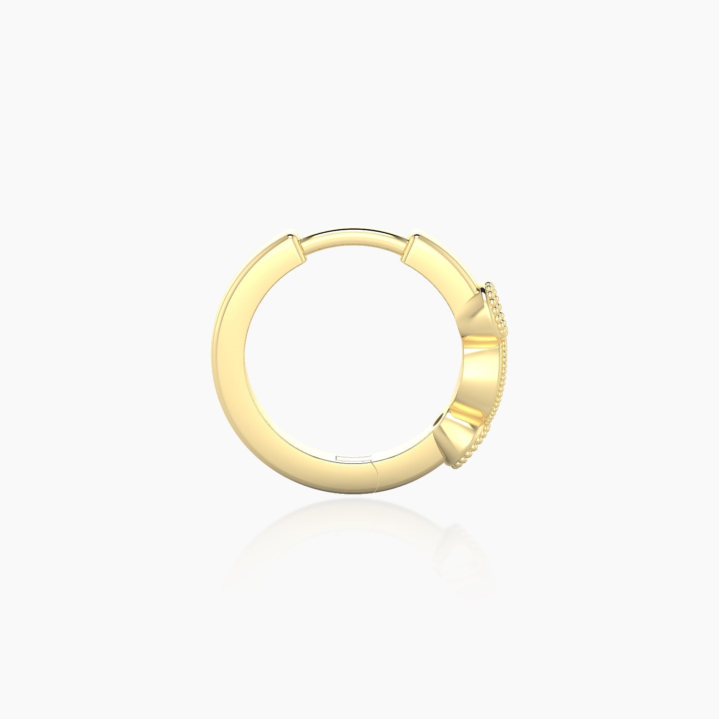 Camilla | 18k Yellow Gold 8 mm Black Diamond & Diamond Hoop Piercing