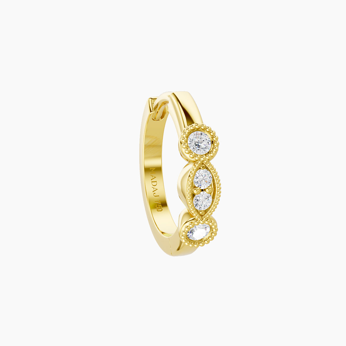 Camilla | 18k Yellow Gold 8 mm Diamond Nose Ring Piercing