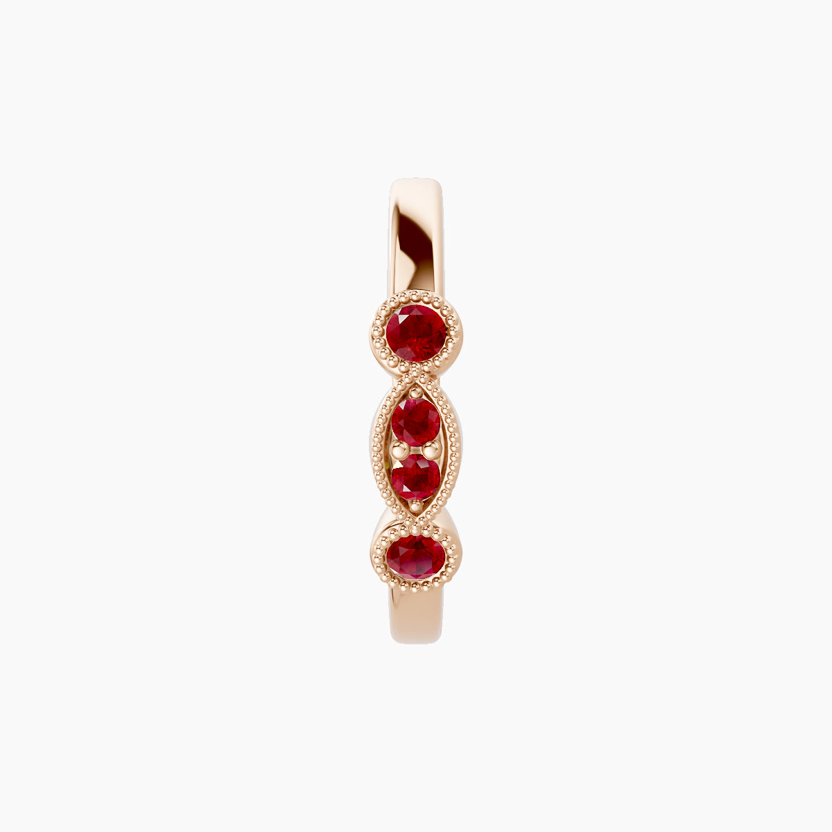 Camilla | 18k Rose Gold 9.5 mm Ruby Hoop Piercing
