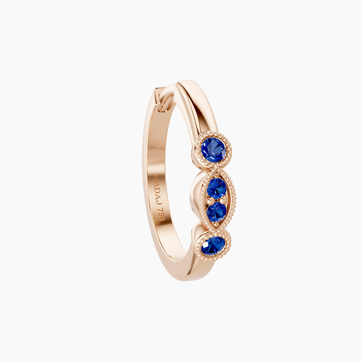 Camilla | 18k Rose Gold 9.5 mm Sapphire Hoop Piercing