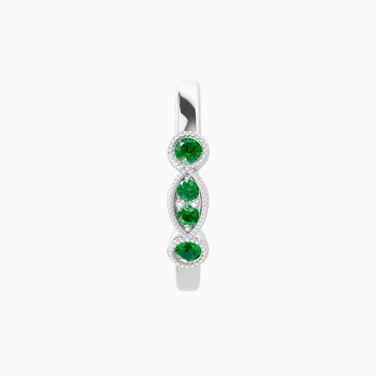 Camilla | 18k White Gold 9.5 mm Emerald Hoop Piercing